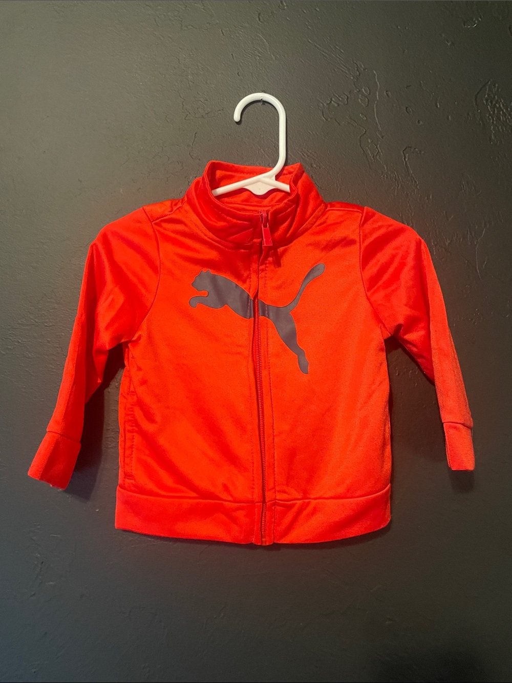 Puma BABY Red Track Jacket with Gray Logo